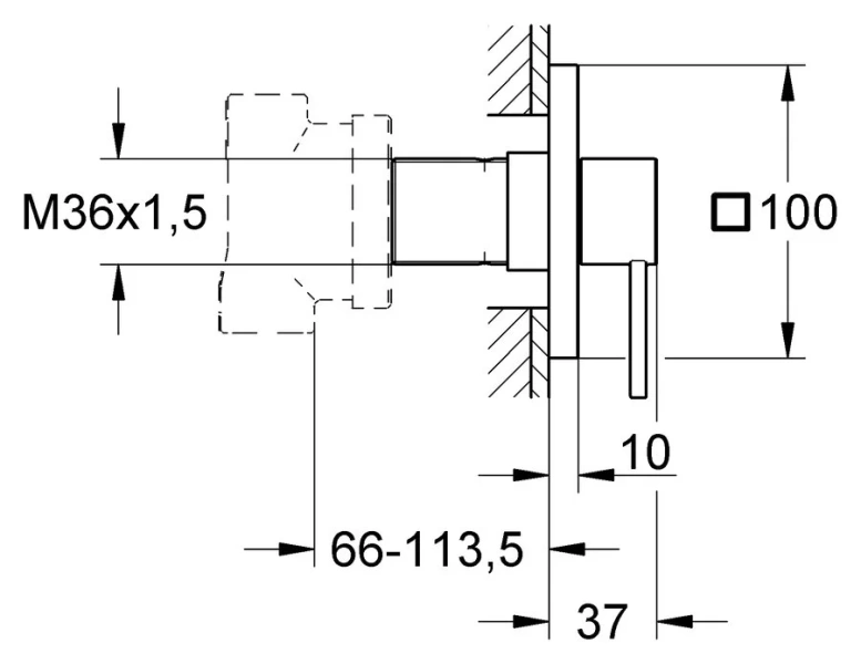 Внешняя часть переключателя Grohe Allure 19590000 (детальная фотография), в наличии