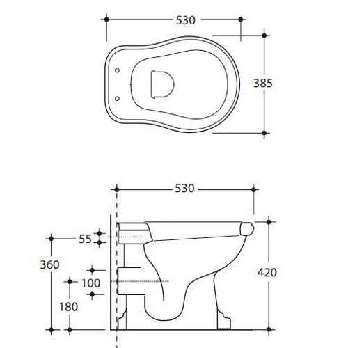 Унитаз напольный Kerasan Retro 101 со средним бачком (детальная фотография), напольные