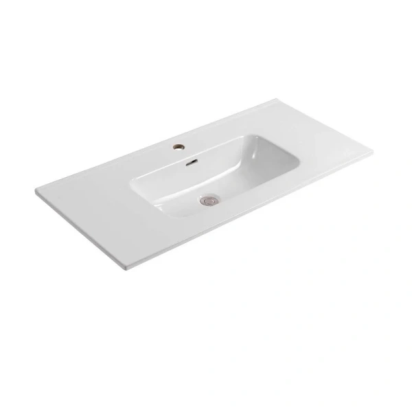 Тумба с раковиной подвесная Акватек Вега 100 см серый матовый AQ77100-MG (детальная фотография), моноблок