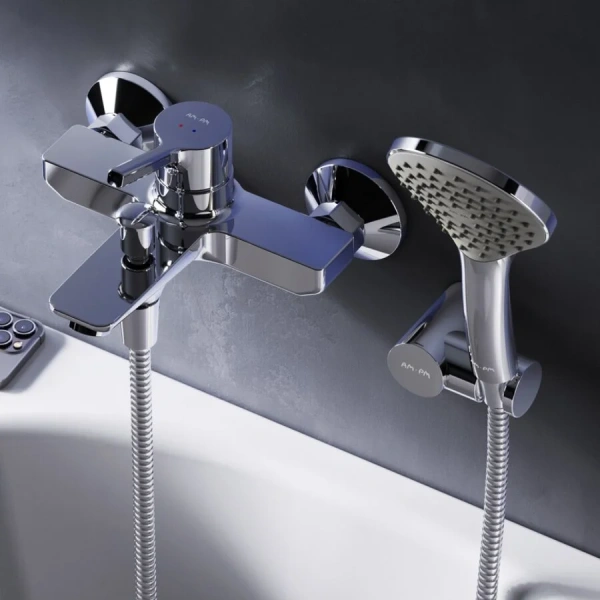 Смеситель для ванны AM.PM X-Joy S с душем, хром F85B15000 (детальная фотография), современные, hi-tech