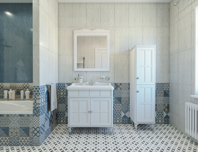 Тумба с раковиной напольная Caprigo Borgo 33412CH-B 80 см МДФ (детальная фотография), 80 см