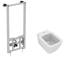 Биде с инсталляцией Ideal Standard Prosys Strada II с отверстием перелива