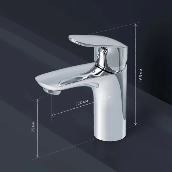 Смеситель для раковины Am.Pm Like хром F8093016 (детальная фотография), современные, hi-tech