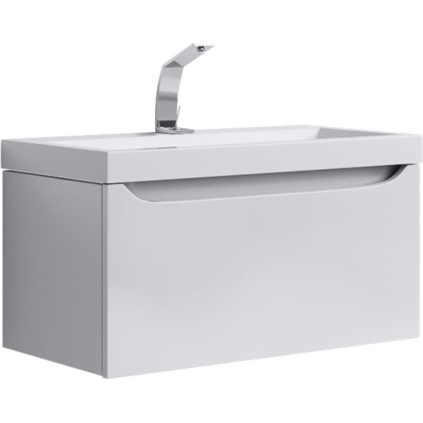 Тумба под раковину подвесная Aqwella Верона 80 см белая Ver.01.08/W (детальная фотография)
