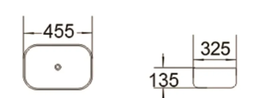 Раковина SantiLine 46 см прямоугольная SL-1047 (детальная фотография), современные, hi-tech