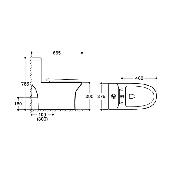 Унитаз моноблок Azario Sente безободковый AZ-8614 (детальная фотография) index_2