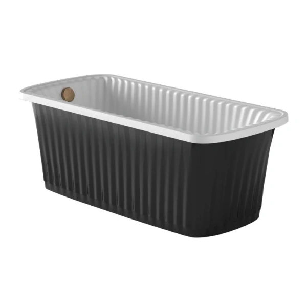 Ванна из искусственного камня Migliore Olivia Panello 174х80 см чёрная, фурнитура бронза 24376 (детальная фотография)