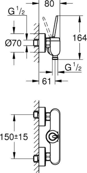 Смеситель для душа, белая луна, Grohe Eurodisc Joy 23430LS0 (детальная фотография), хром, другие