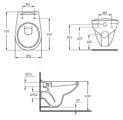 Унитаз подвесной Ideal Standard ECCO/EUROVIT белый E876901 (детальная фотография), современные, hi-tech
