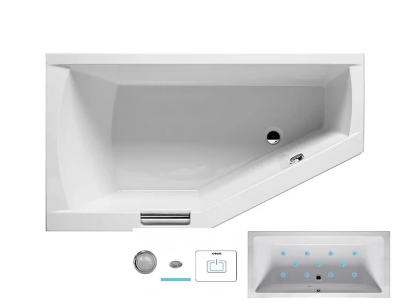 Ванна гидромассажная Riho Geta 160 x 90 см, AIR, левая/правая BA8600500000000_AIR (детальная фотография), с гидромассажем