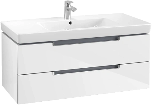 Тумба под раковину подвесная Villeroy & Boch Subway 2.0 100 см белый глянец - фото 1