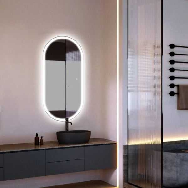 Зеркало с подсветкой Abber Kontur 50 см с сенсорным выключателем AG6303S-1.0 (детальная фотография), полотно