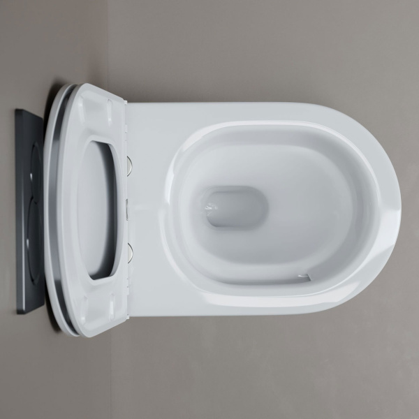 Унитаз подвесной Ceramicanova Whirl сиденье микролифт CN11007T (детальная фотография), современные, hi-tech, круглые