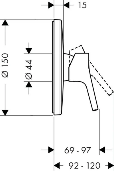Смеситель для душа Hansgrohe Talis S хром 72606000 (детальная фотография), для душа