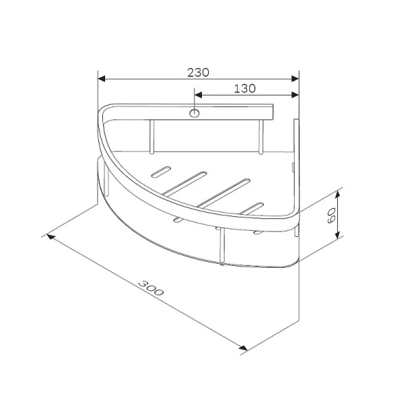 Полочка для ванной Am.Pm Sense L угловая A7454122 (детальная фотография), современные, hi-tech