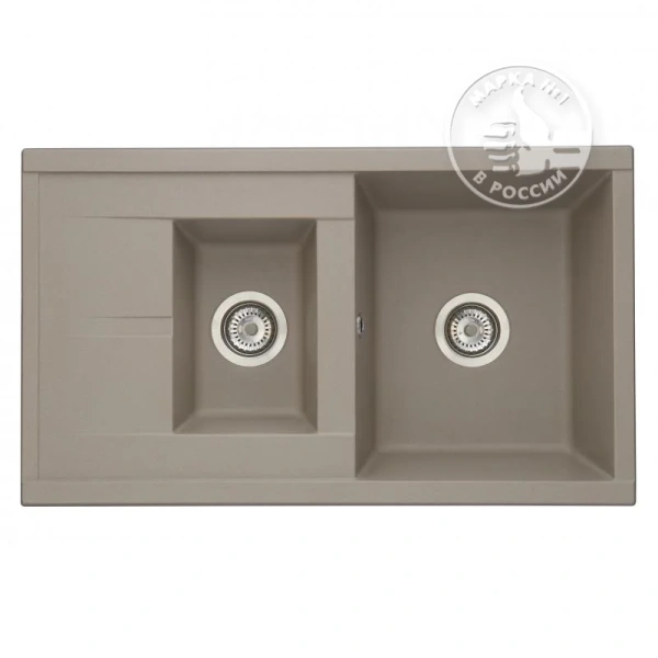 Мойка для кухни Акватон Делия 87 см серый шелк 1A716232DE250 (детальная фотография)