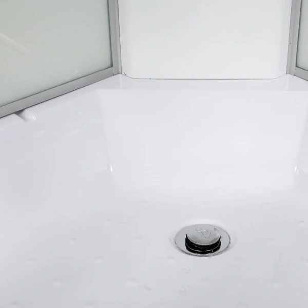 Душевая кабина Deto L 100x100 см профиль матовый хром L710GM+EL (детальная фотография), с раздвижными дверьми