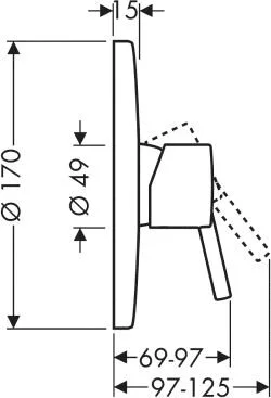 Смеситель для душа Hansgrohe Talis S 32675000 (детальная фотография), для душа