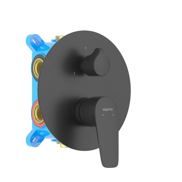 Смеситель для душа Акватек Бетта черный AQ1147MB (детальная фотография)