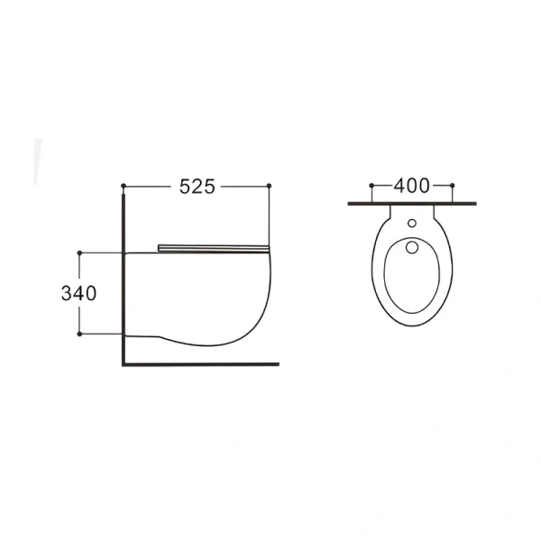Биде подвесное Акватек Альтаир белое AQ1089-00 (детальная фотография), современные, hi-tech