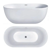 Ванна акриловая Hatria BT_01 170 х 78 см, белый глянцевый, Y7AX01