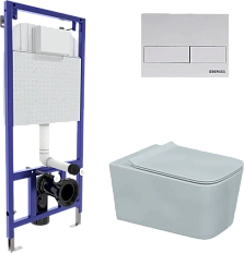 Унитаз с инсталляцией BERGES Floe кнопка L4 белая