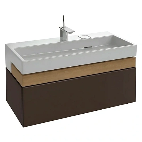 Тумба под раковину подвесная Jacob Delafon Terrace 100 см ледяной коричневый лак - фото 12