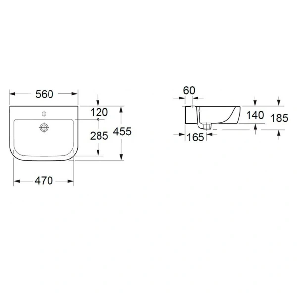 Раковина BelBagno Alpina BB10100L 55 см белая (детальная фотография), современные, hi-tech