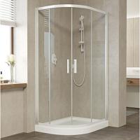 Душевой уголок профиль белый стекло прозрачное Vegas-glass