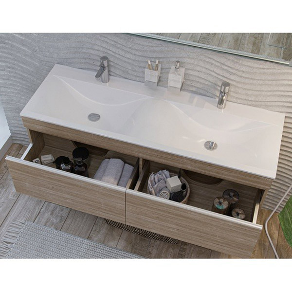 Тумба под раковину подвесная Velvex Pulsus 140 см дуб сонома tpPUL.140-25 (детальная фотография), современная, hi-tech