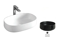 Раковина накладная, матовая черная, Artceram Cognac