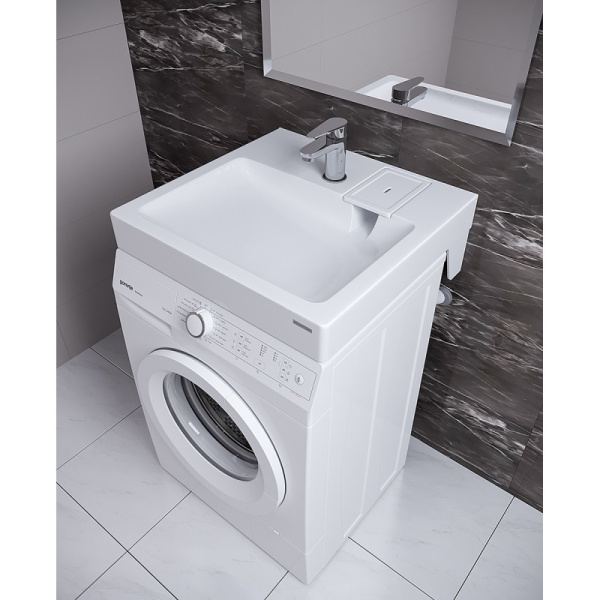 Раковина над стиральной машиной Paulmark Welt 60 см белая PM730431 (детальная фотография), над стиральной машиной