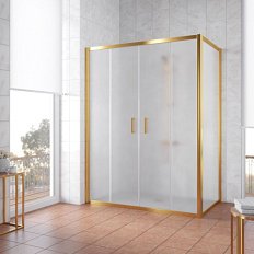 Душевой уголок профиль золотой стекло сатин Vegas-glass