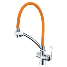 Смеситель для питьевой воды Lemark Comfort хром/оранжевый