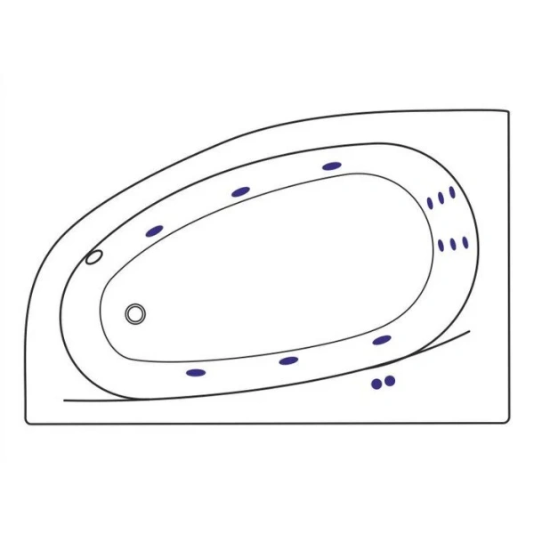 Ванна гидромассажная Excellent Kameleon Line 170 x 110 см, левая, белый/хром, WAEX.KML17.LINE.CR (детальная фотография), белые