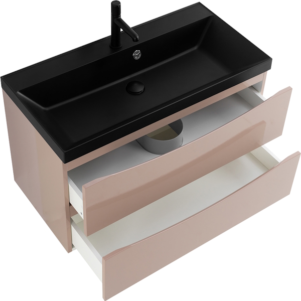 Тумба под раковину подвесная BelBagno Marino 90 см capucino lucido MARINO-900-2C-SO-CL-P (детальная фотография), 90 см