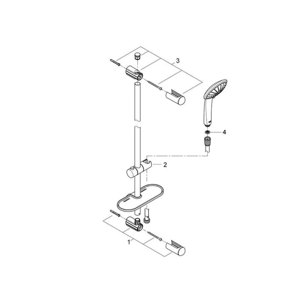 Душевой гарнитур Grohe Euphoria хром 27267001 (детальная фотография), в наличии