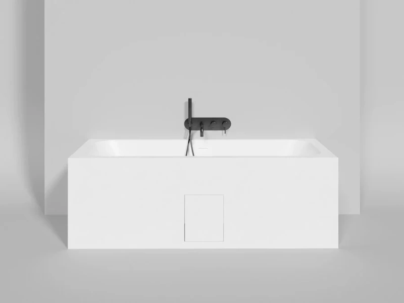 Ванна из искусственного камня Salini Orlanda Axis Kit 103313 170х75 см интегрированный слив перелив (детальная фотография), приставные, встраиваемые