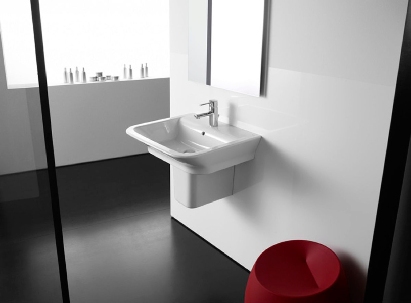 Раковина Roca The Gap 327473000 (детальная фотография), прямоугольной формы, тюльпан