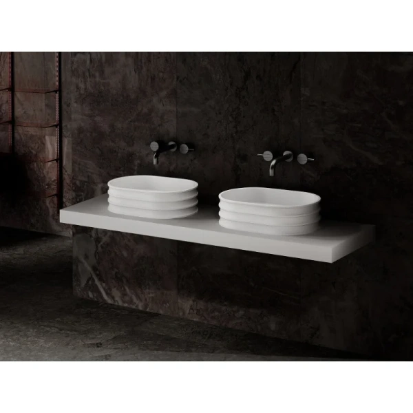 Раковина Abber Stein 56 см белая матовая AS2650 (детальная фотография), в форме чаши, круглой формы