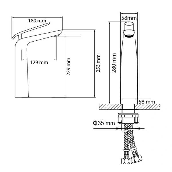Смеситель для раковины Timo Olivia высокий (детальная фотография), для раковины