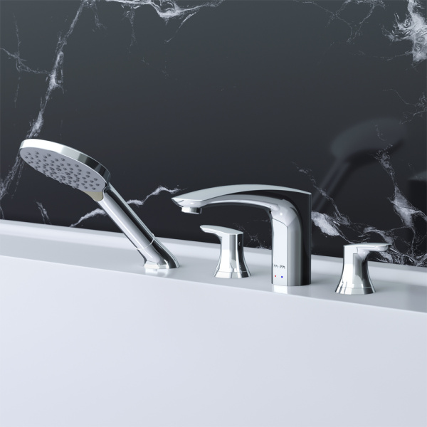 Смеситель для ванны AM.PM Like четырехсекционный хром F8001300 (детальная фотография), для ванны