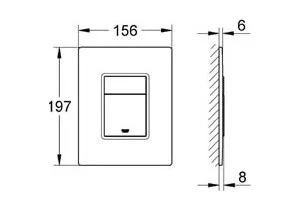 Смывная клавиша Grohe Skate Cosmopolitan 38845 (детальная фотография), стеклянные index_1