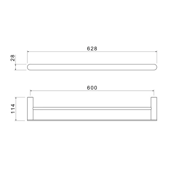 Полотенцедержатель Акватек Лира черный матовый AQ4430MB (детальная фотография), современные, hi-tech