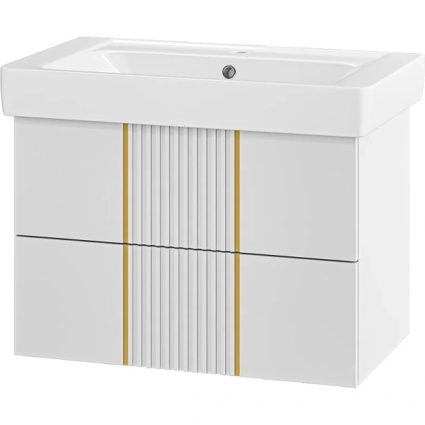 Тумба под раковину подвесная Brevita Vega 80 см белая VEG-09080-0102Я (детальная фотография)