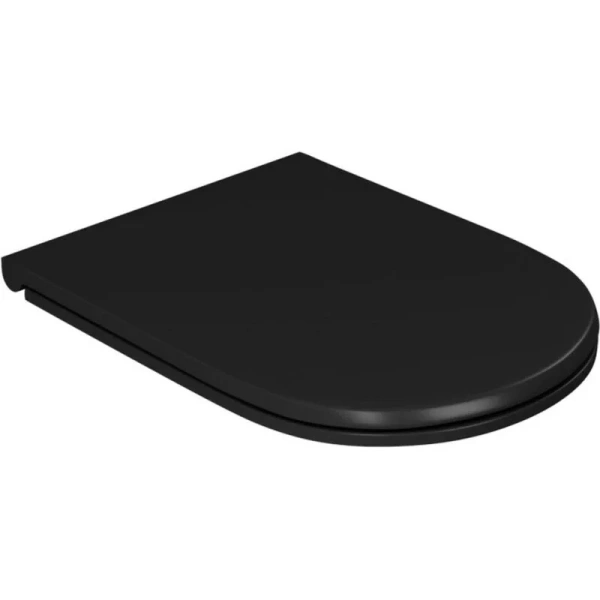 Унитаз подвесной D&K Venice черный DT1026025 (детальная фотография), безободковые, сиденье с микролифтом , с антивсплеском