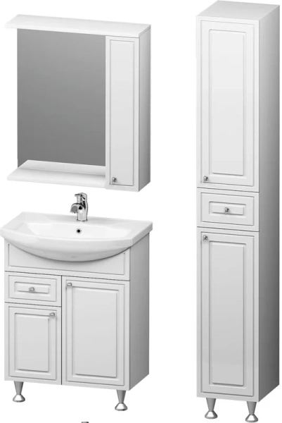 Зеркальный шкаф с подсветкой Damixa Palace One 65 см правый,  белый глянец M41MPR0651WG (детальная фотография), навесные