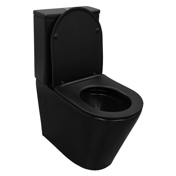 Унитаз компакт Azario Black Queen черный матовый AZ-8380 (детальная фотография), напольные