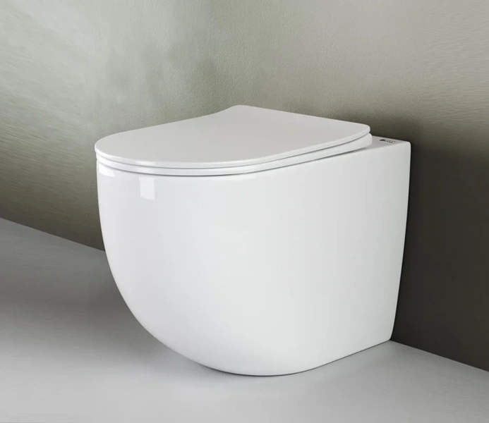 Унитаз напольный Ceramica Nova Mia безободковый CN1810 (детальная фотография), без бачка, со скрытым бачком