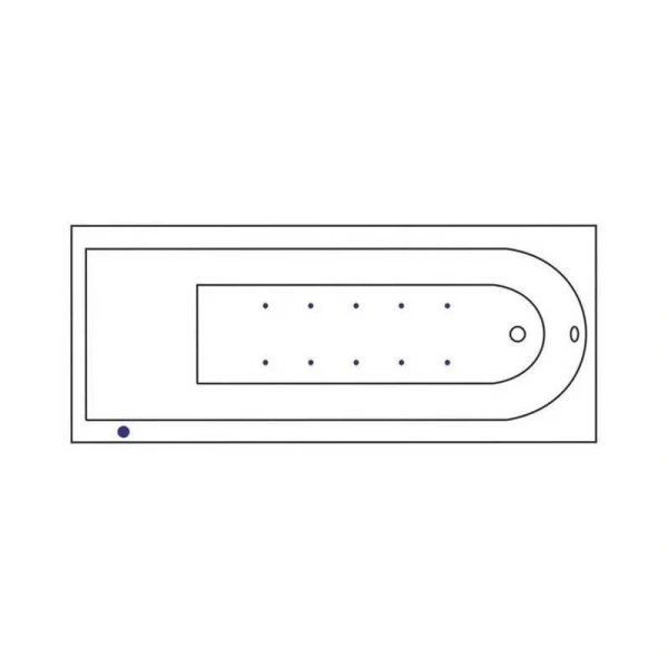 Ванна акриловая Excellent Aurum Slim Aero 150 x 70 см, с аэромассажем, WAEX.AUR15S.AERO.CR (детальная фотография), современныe, hi-tech